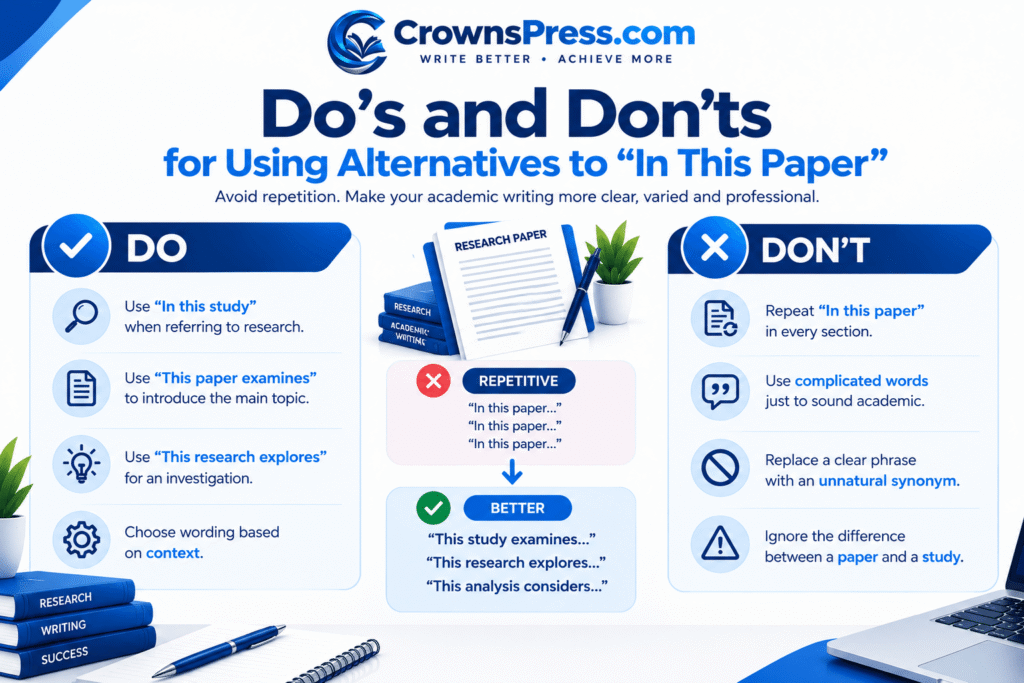Do’s and don’ts for using “in this paper” in academic writing